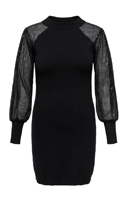 Only Carmakoma Naja Sequin Dress in Black Glam Sequin Dress