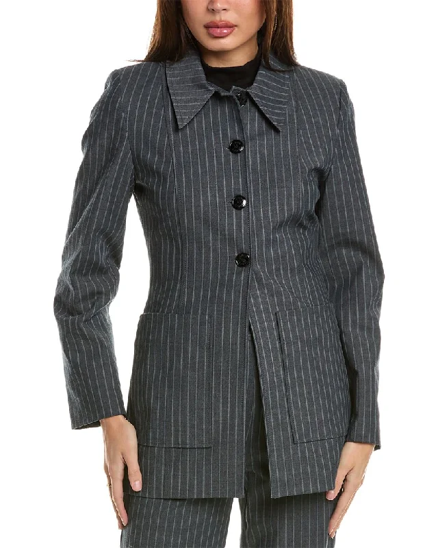 GANNI Stripe Blazer Casual Blazer Style