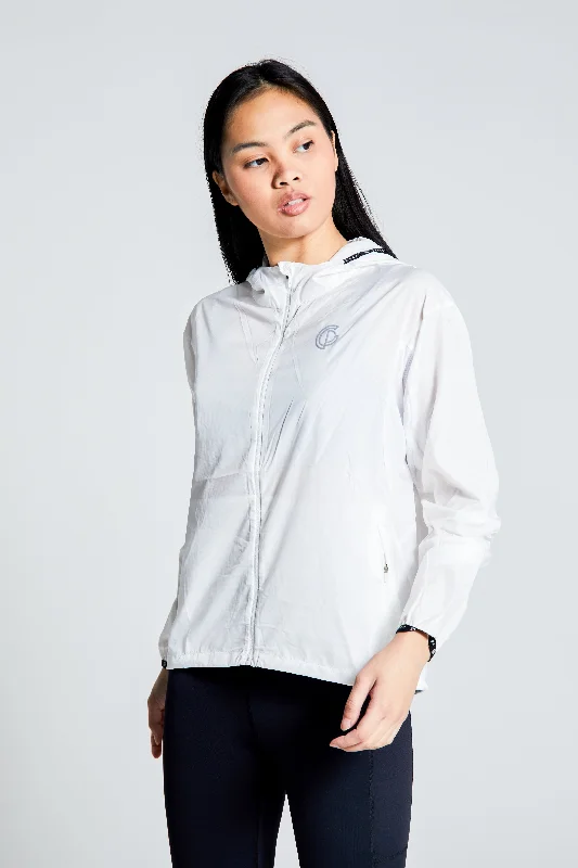 Womens- Lightweight Running Jacket - White Best women's jackets for layering