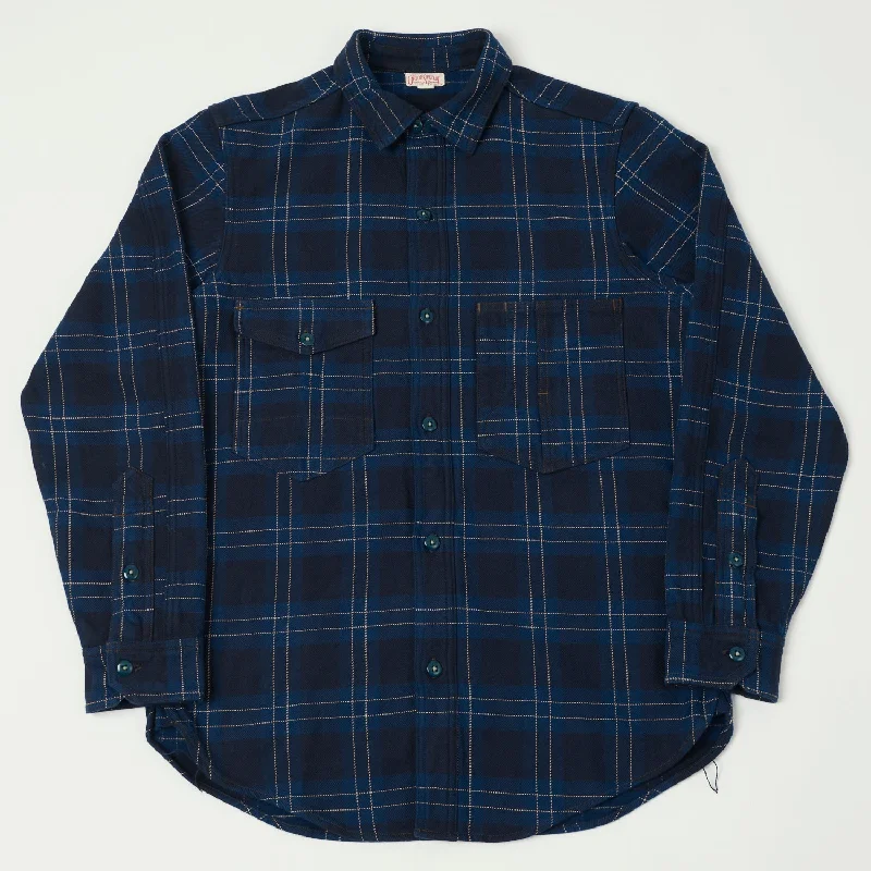 Freewheelers 'Blystone' Mechanic Shirt - Dark Venetian Blue/Navy