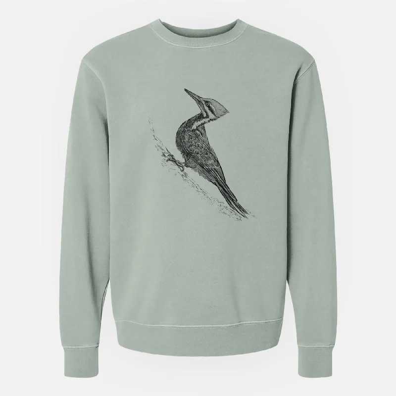 Pileated Woodpecker - Dryocopus pileatus - Unisex Pigment Dyed Crew Sweatshirt Casual Women’s Hoodies