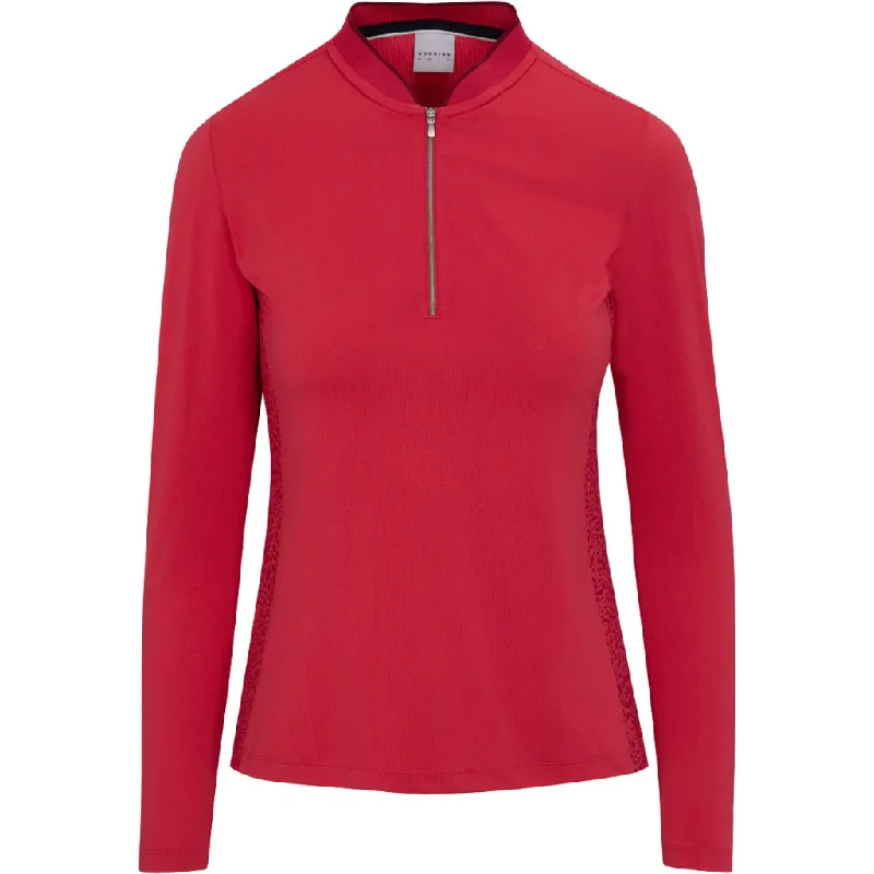 New Dunning Fallow Ventilated Performance Long Sleeve Golf Top - Dahlia MSP$98