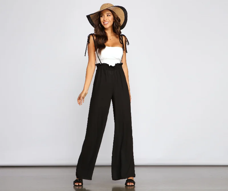 Style It Up Suspender Wide Leg Pants