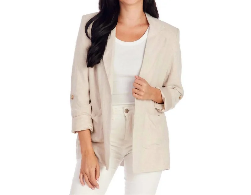 Lyra Blazer In Tan Chic Double-breasted Blazer