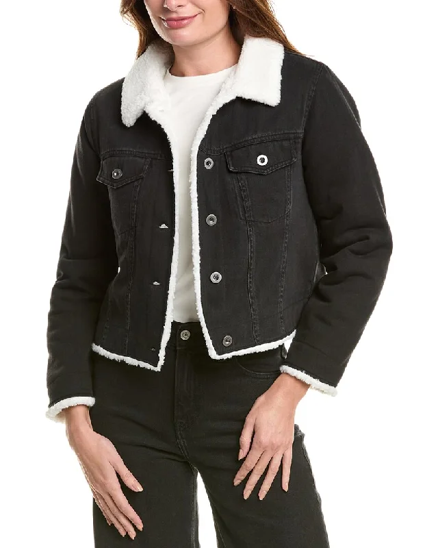 Bella Dahl Coco - Sherpa Jean Jacket Zipper Blazer for Women