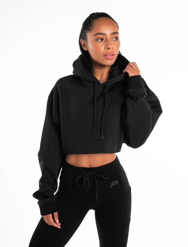 Oversized Crop Hoodie - Blackout Women's summer jackets