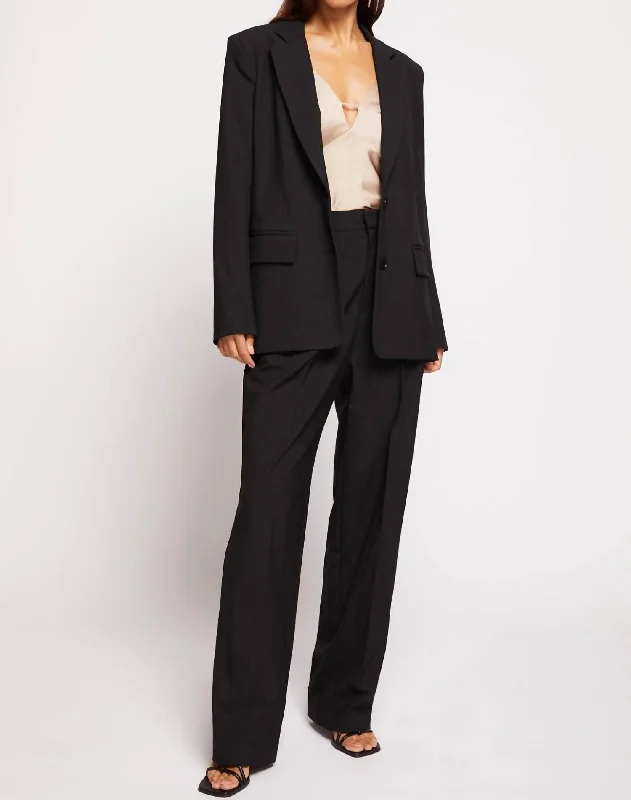 Reine Jacket In Black Faux Leather Blazer