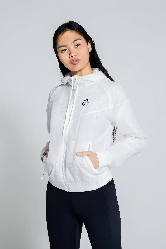 Womens- Mesh Training Jacket - White Best women's jackets for rain