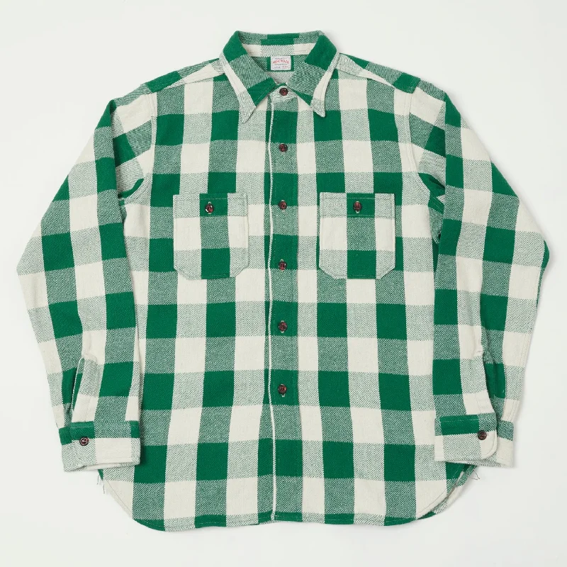 Warehouse & Co 3104 '23 'A Pattern' Flannel Shirt - Green