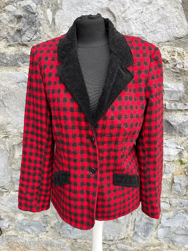 80s red check jacket uk 10-12 Women's versatile jackets