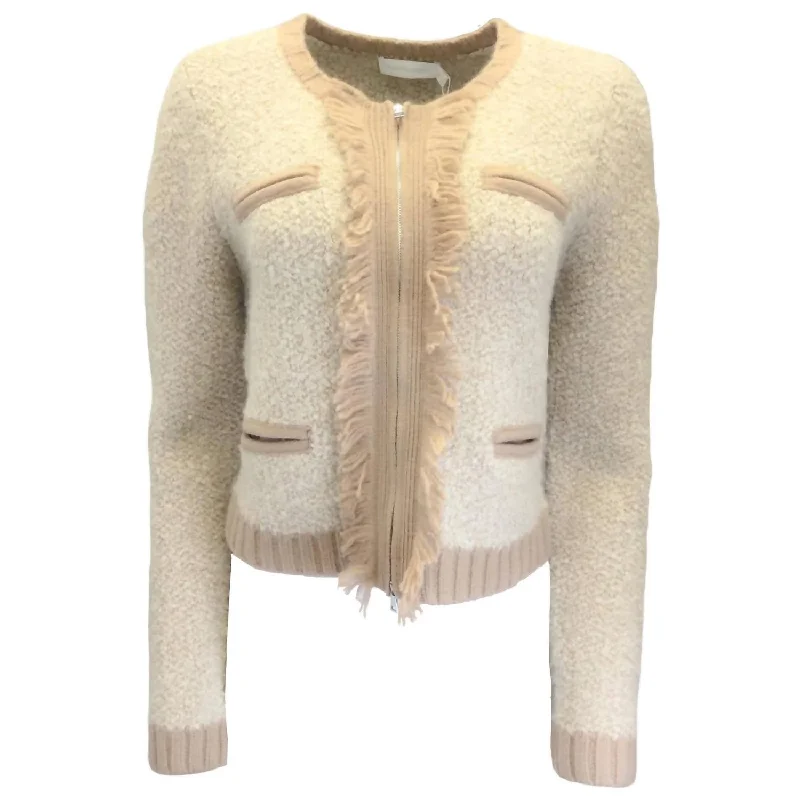 Audrina Jacket In Sand Multi Long Sleeve Women’s Blazer