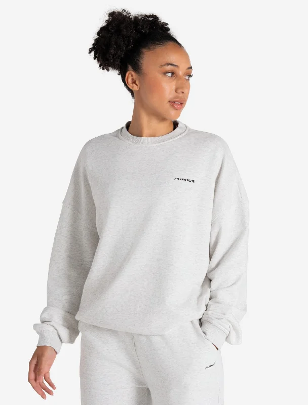 Oversized Sweatshirt - Light Melange Grey Women's insulated jackets