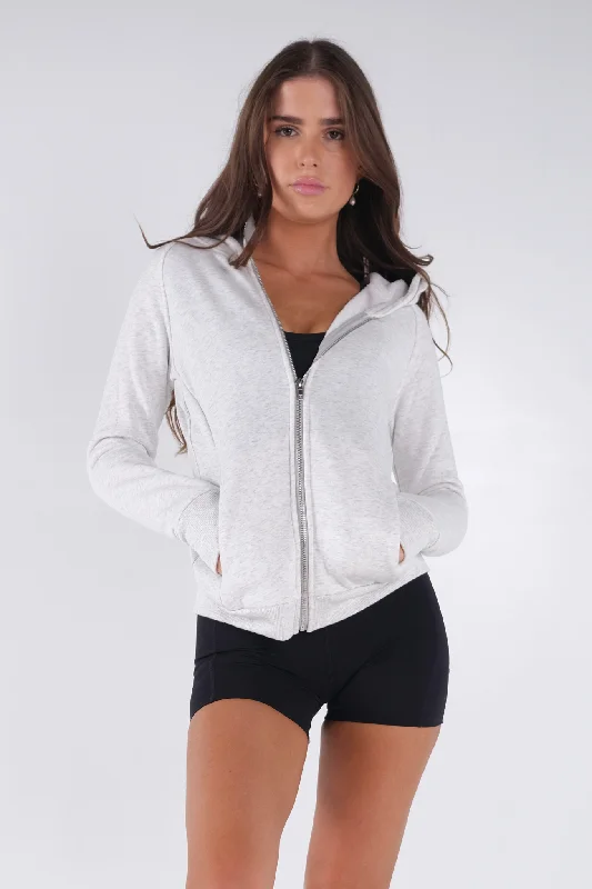 Power Zip Up Hoodie - Grey Marl Best women's jackets for winter