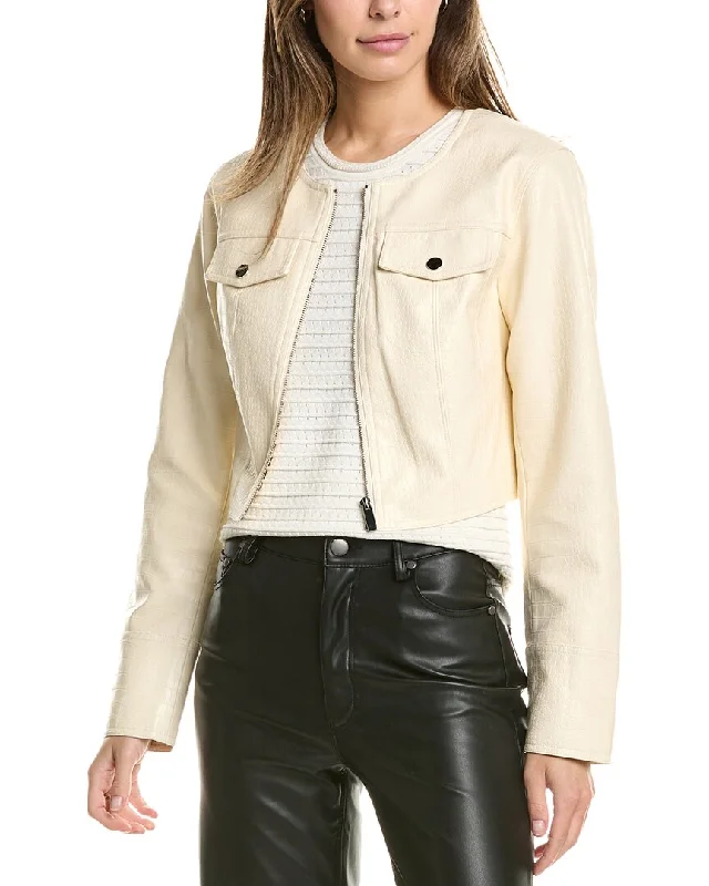 BCBG New York Embossed Crop Jacket Elegant Blazer Look