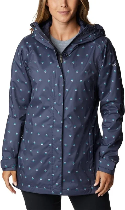 Columbia Women's Splash a Little II Rain Coat - Navy Print Size XL MSP$100