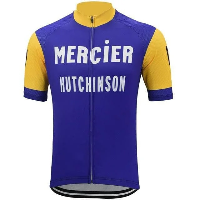 Retro Mercier Hutchinson Cycling Jersey - Blue Zip-up Hoodie for Women