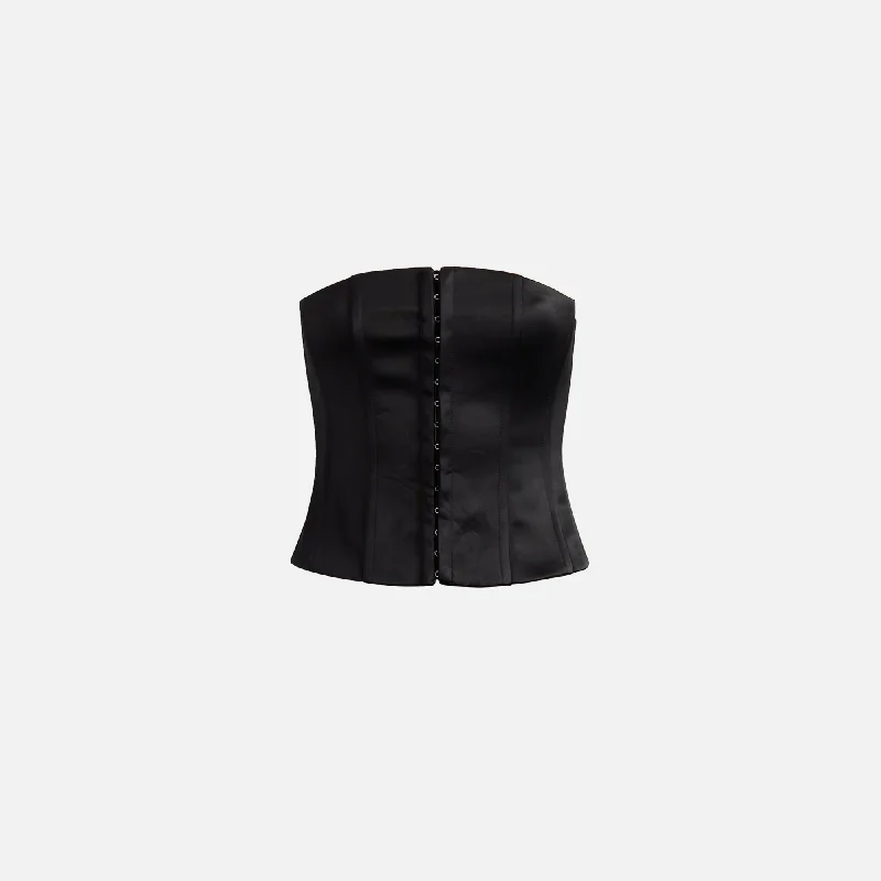 GUIZIO Satin Corset - Black Holiday sweaters