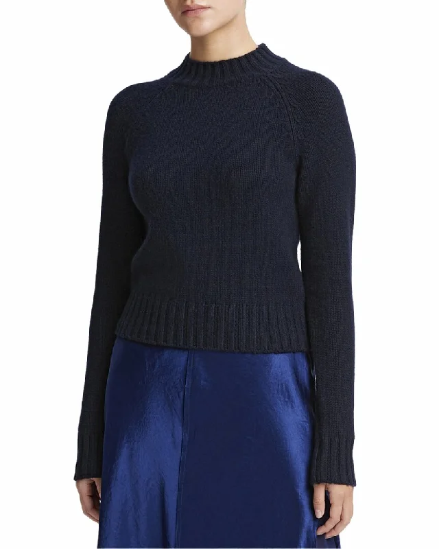 Vince Shrunken Mock Neck Cashmere Top Water-resistant sweaters