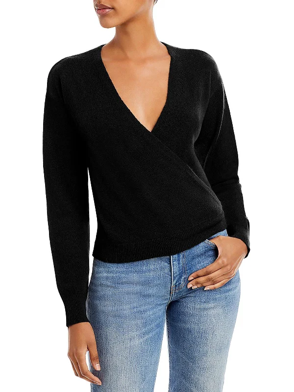 Womens Faux Wrap Cashmere Wrap Sweater Kids' sweaters