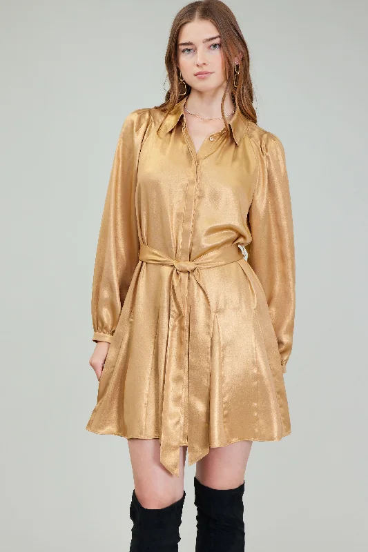 Carmel Metallic Mini Dress Off-shoulder mini dresses