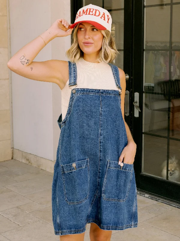 Daisy Denim Overall Mini Dress Best mini dresses for petites