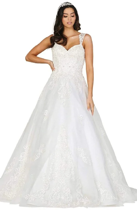 Dancing Queen - 117 Embroidered Sweetheart A-Line Wedding Dress Mermaid Lace Gown