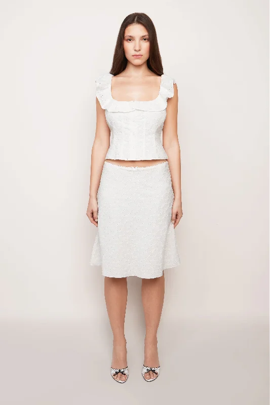 Paloma Skirt In Cotton Eyelet Monochrome unclassified skirts