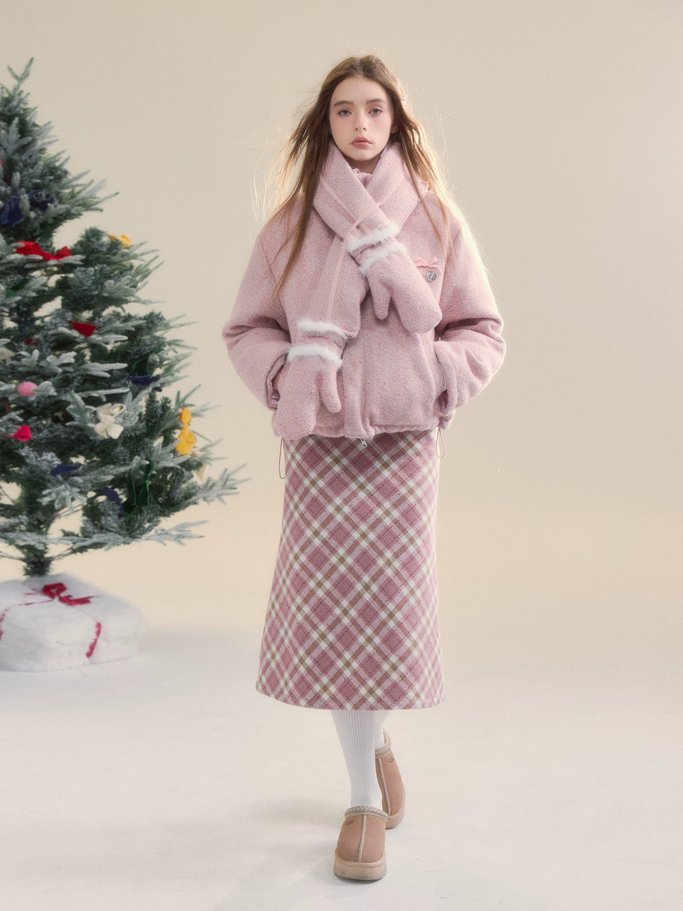 Pink Plaid Bodycon Skirt Engagement unclassified skirts