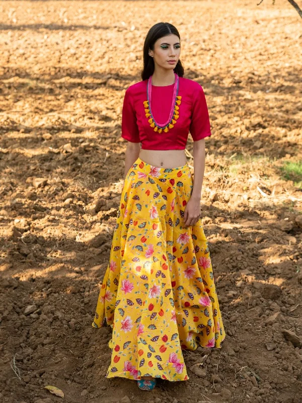 Swati Vijaivargie kamal zaal yellow skirt crop top set Fall unclassified skirts