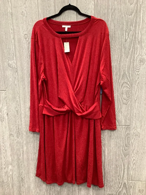 Dress Casual Midi By Maurices In Red, Size: 2x Preppy midi dresses