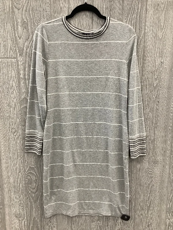 Dress Casual Midi By White House Black Market In Grey, Size: Lp Casual midi dresses