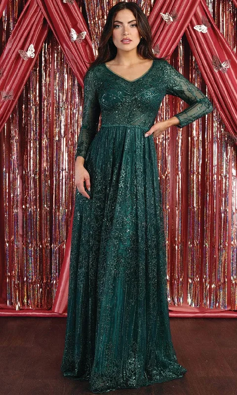 May Queen - Long Sleeve A-Line Formal Dress RQ7920 Velvet maxi dresses