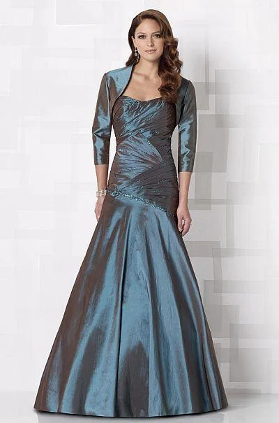 Mon Cheri - Long Dress In Patina 212673 Graduation maxi dresses