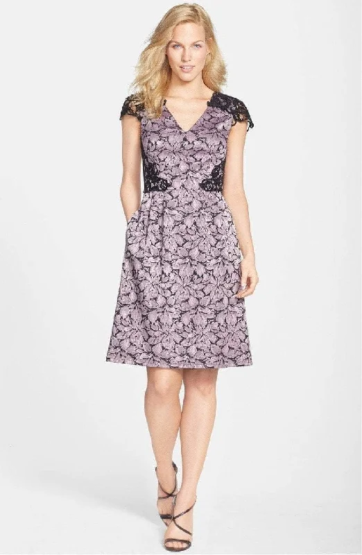 Adrianna Papell - 15238790SC Floral Jacquard and Lace Dress Summer floral dresses