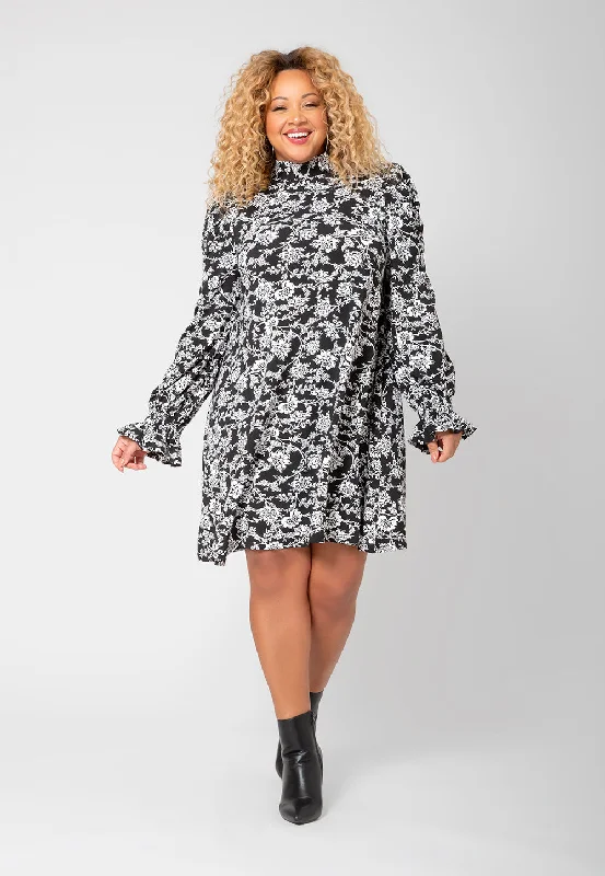 Leota Women's Bianca Floral Long Sleeve Dress Black Size 2X Fashion Nova floral dresses