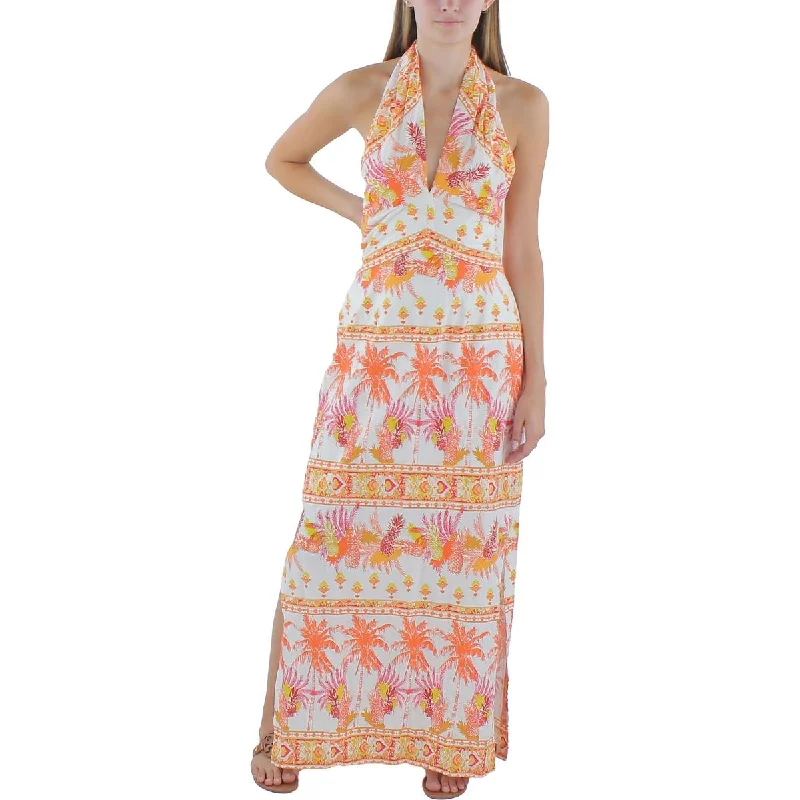 Taylor Womens Cotton Printed Halter Dress Expensive floral dresses