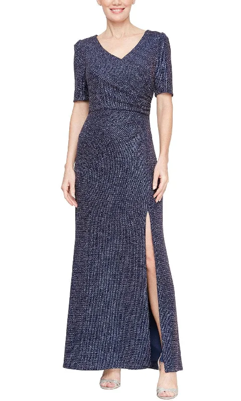 Alex Evenings 8127851 - V-Neck Side Slit Formal Gown Bright color unclassified dresses Alex Evenings 8127851 - V-Neck Side Slit Formal Gown Bright color unclassified dresses
