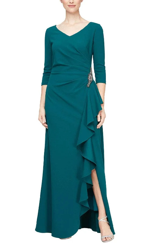 Alex Evenings 8160400 - Crepe Quarter Sleeve Formal Gown Striped unclassified dresses Alex Evenings 8160400 - Crepe Quarter Sleeve Formal Gown Striped unclassified dresses