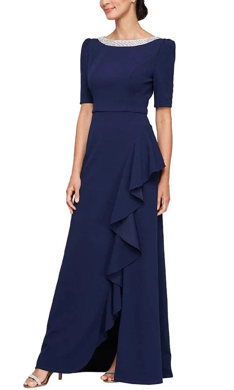 Alex Evenings 8260436 - Elbow Sleeve Embellished Evening Dress Satin unclassified dresses Alex Evenings 8260436 - Elbow Sleeve Embellished Evening Dress Satin unclassified dresses