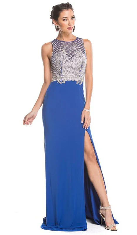 Aspeed Design - Embellished Sheath Evening Dress Open-back unclassified dresses