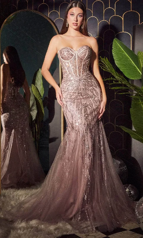 Cinderella Divine CB116 - Beaded Strapless Mermaid Silhouette Prom Dress Flowy unclassified dresses Cinderella Divine CB116 - Beaded Strapless Mermaid Silhouette Prom Dress Flowy unclassified dresses