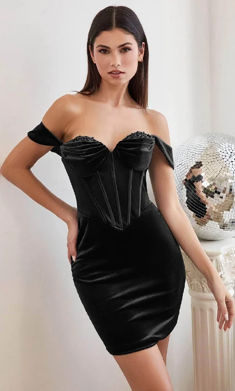 Cinderella Divine OC017 - Velvet Basque Coaktail Dress Halter unclassified dresses