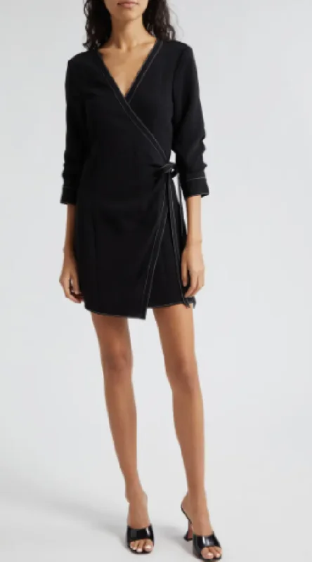 Cinq à Sept Chelsea Dress - Black/Ivory Ruffled unclassified dresses