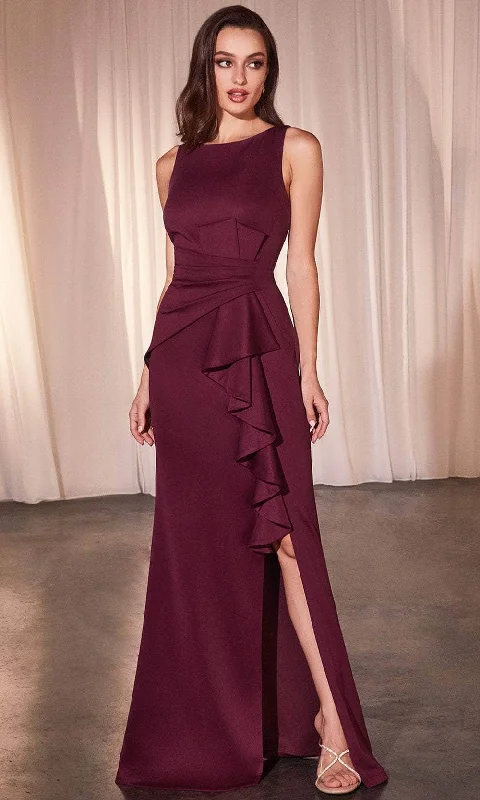 Ladivine CH377 - Jewel Neck V-Back Prom Dress Date night unclassified dresses