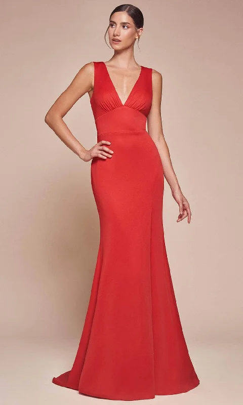 Ladivine CH395 - Plunging Neckline Sheath Prom Dress Plus size unclassified dresses