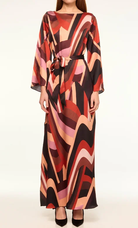Misa Laurie Dress - Canyon Stripe Satin Backless unclassified dresses