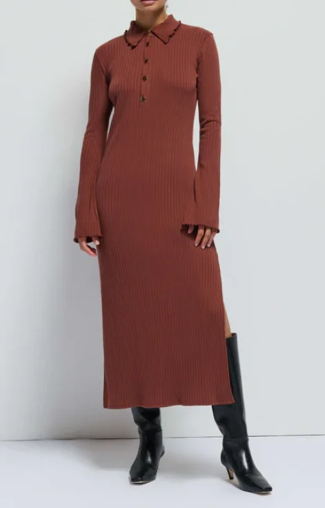 Nation Rennie Dress - Cinnamon Chiffon unclassified dresses
