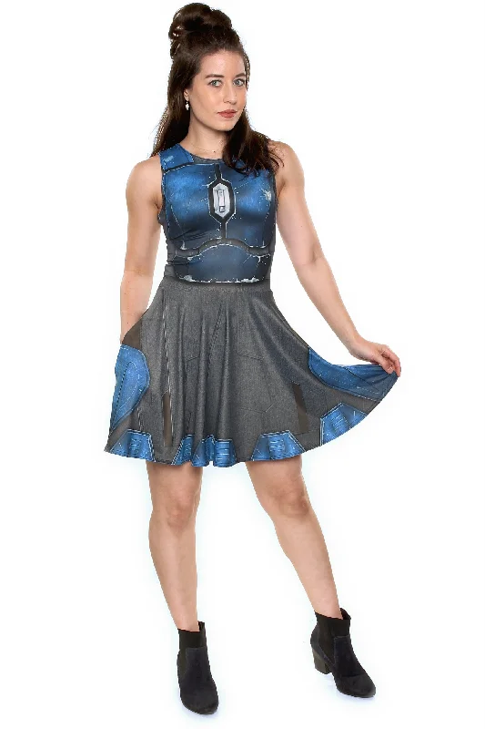 Nighthawk Blue A-Line Dress Color block unclassified dresses