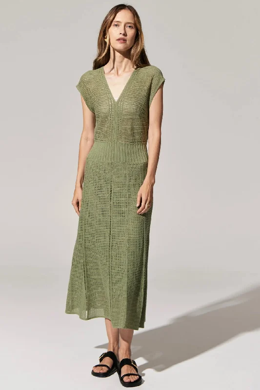 Paco Knit Dress Green Open-back unclassified dresses