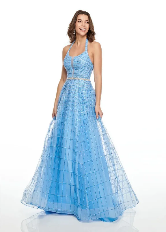 Rachel Allan 7082 Periwinkle Blue Shimmering A-Line Dress Wedding guest unclassified dresses